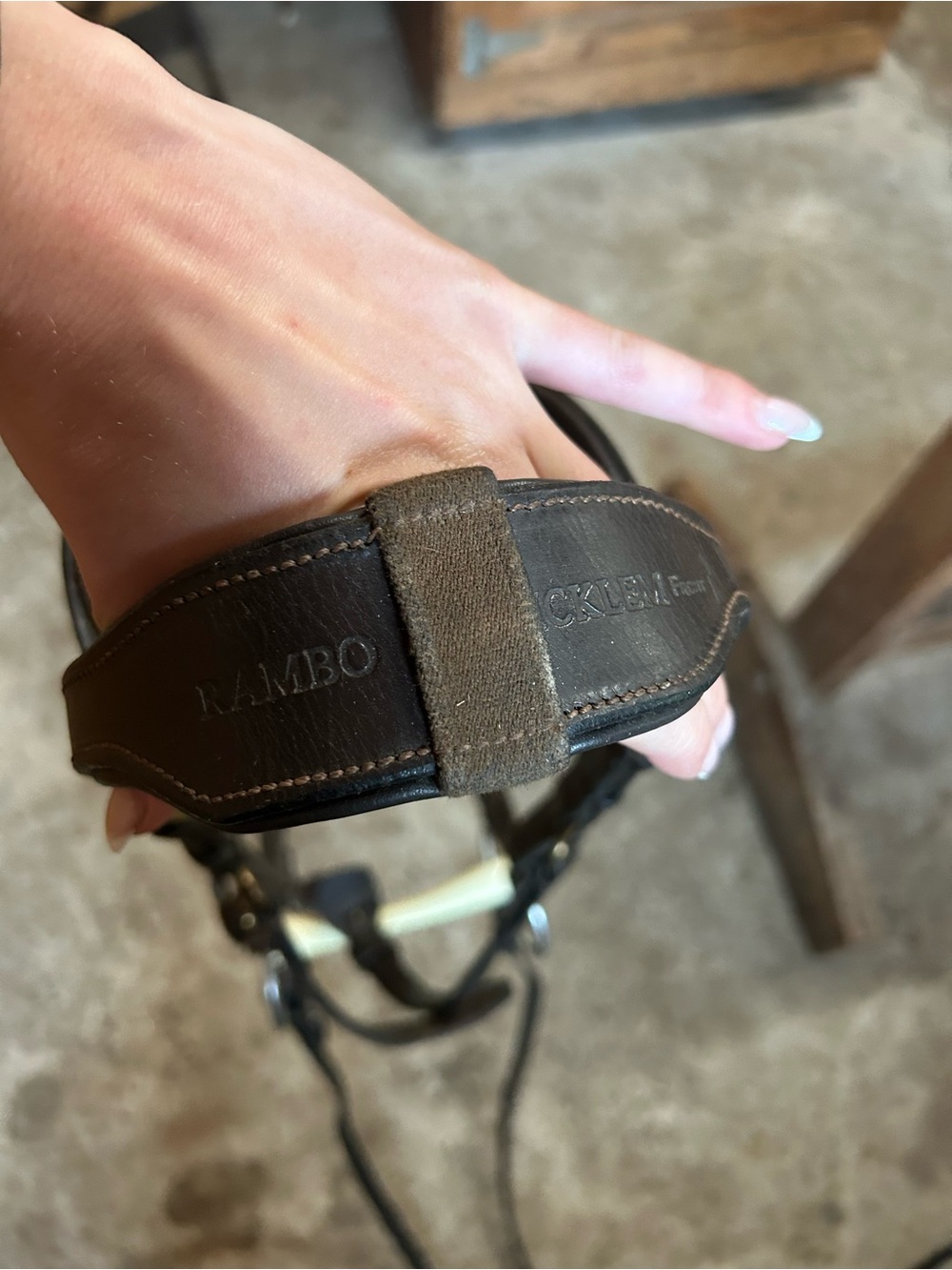 Brown Leather Bridle with Brass Hardware - Picture 4 of 7